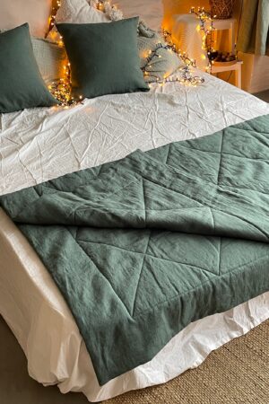 Bohemian Rhapsody Linen Bedspread Quilt, Throw Blanket, and Comforter for a Tranquil Bedroom Oasis