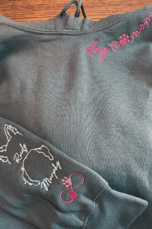 Personalized Dog and Cat Mom Sweatshirt Embroidered with Your Furry Friend's Name and Ear