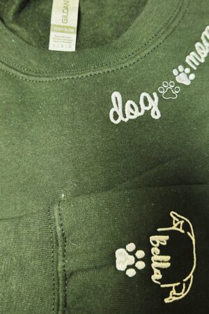 Personalized Dog and Cat Mom Sweatshirt Embroidered with Your Furry Friend's Name and Ear