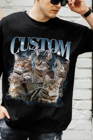 Customizable Bootleg Rap Pet Shirt Immortalize Your Furry Friend in Vintage Style