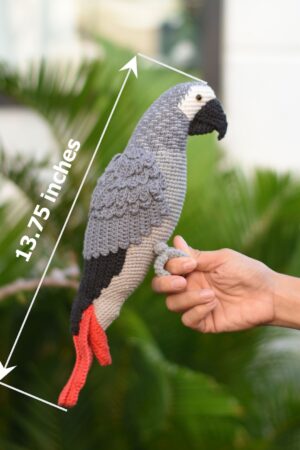 Enchanting Congo African Grey Parrot A Crochet Masterpiece for Bird Lovers