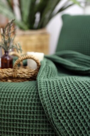 Cozy Boho Waffle Blanket Elevate Your Bed with Turkish Cotton Comfort