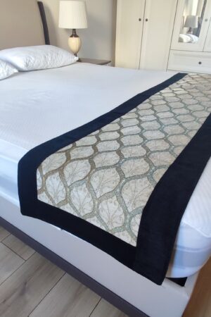 Exquisite Handmade Bed Runner Adorn Your Bedroom with Modern Beige Elegance