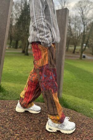 Groovy Mushroom Dance Unisex Hippie Trousers for Festival Vibes