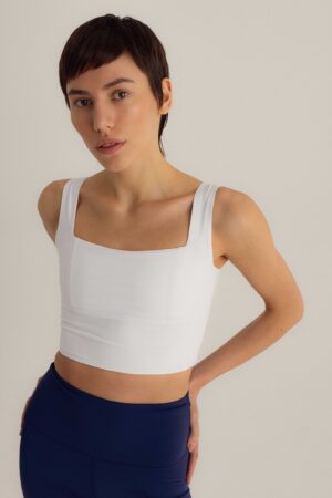 Sustainable Style Elevate Your Workouts with Our Black ECONYL? Crop Top