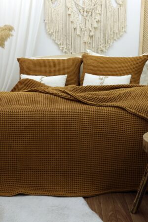 Luxurious Waffle Cotton Bed Cover Elevate Your Sleep with Comfort and Style