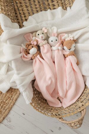 Personalized Baby Comforter Embroidered Security Blanket, Bunny Lovey, Muslin Comforter, Unique New Baby Gift, First Easter Present