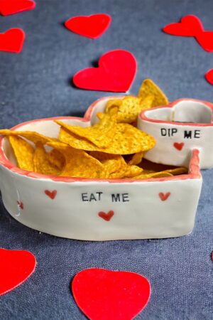 Heart-Shaped Chip and Dip Bowl The Perfect Treat for Romantic Evenings