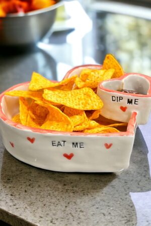 Heart-Shaped Chip and Dip Bowl The Perfect Treat for Romantic Evenings