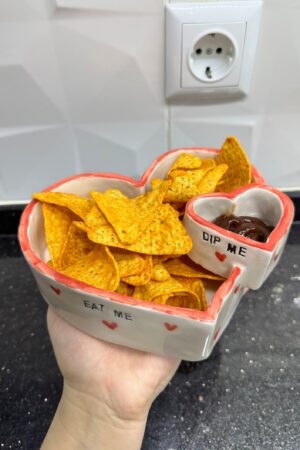 Heart-Shaped Chip and Dip Bowl The Perfect Treat for Romantic Evenings