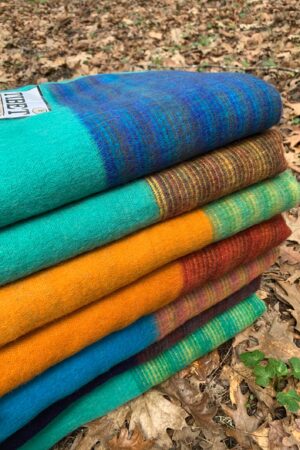 Himalayan Handmade Tibetan Yak Wool Blanket Shawl XL 4x8 ft, Soft, Warm, Lightweight, Colorful Travel or Home Throw