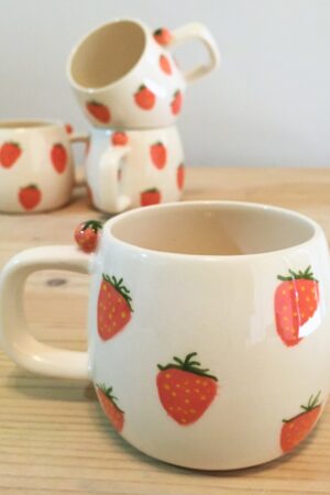 Strawberry Serenade A Ceramic Mug for Mom, Coffee Lovers, and Fruit Fanatics