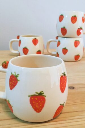 Strawberry Serenade A Ceramic Mug for Mom, Coffee Lovers, and Fruit Fanatics