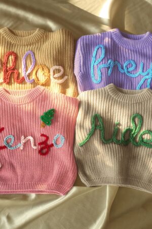 Cozy Comfort for Your Little One Personalized Baby Sweater with Embroidered Name