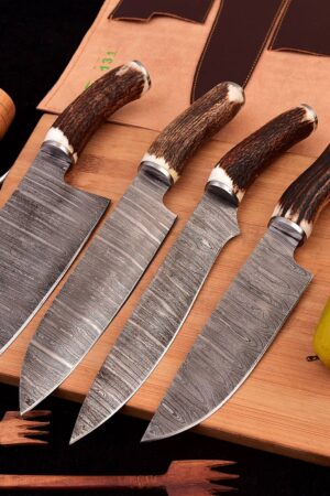 Exquisite Damascus Steel Chef Knife Set Handcrafted Culinary Masterpieces for Unforgettable Occasions