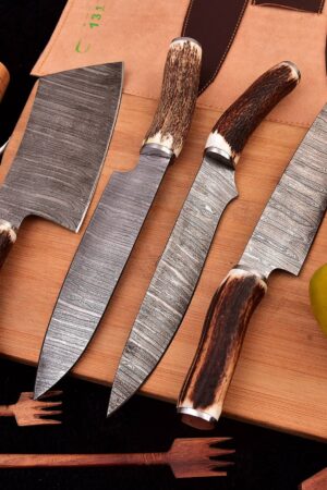 Exquisite Damascus Steel Chef Knife Set Handcrafted Culinary Masterpieces for Unforgettable Occasions