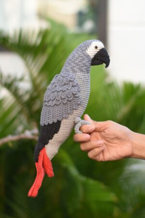 Enchanting Congo African Grey Parrot A Crochet Masterpiece for Bird Lovers