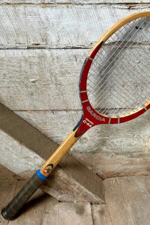 Vintage 70s Garcia Cragin C-44 Wood Tennis Racquet with Vinyl Zip Cover