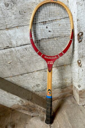 Vintage 70s Garcia Cragin C-44 Wood Tennis Racquet with Vinyl Zip Cover