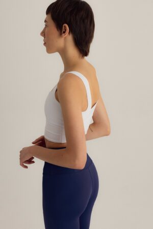 Sustainable Style Elevate Your Workouts with Our White ECONYL? Crop Top and Bra