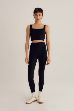 Sustainable Style Elevate Your Workouts with Our Black ECONYL? Crop Top