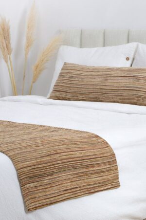 Boho Chic Bed Runner Set Vibrant Hues, Textured Stripes, and Cozy Comfort