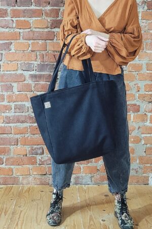 Everyday Black Eco Nubuck Handbag The Perfect Oversized Tote for the Conscious Fashionista