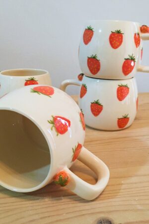 Strawberry Serenade A Ceramic Mug for Mom, Coffee Lovers, and Fruit Fanatics