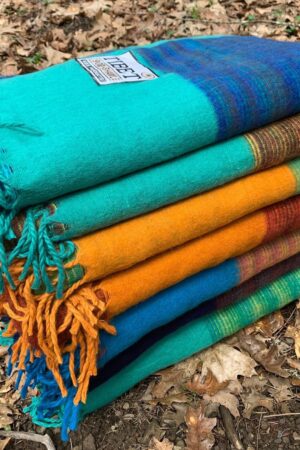 Himalayan Handmade Tibetan Yak Wool Blanket Shawl XL 4x8 ft, Soft, Warm, Lightweight, Colorful Travel or Home Throw