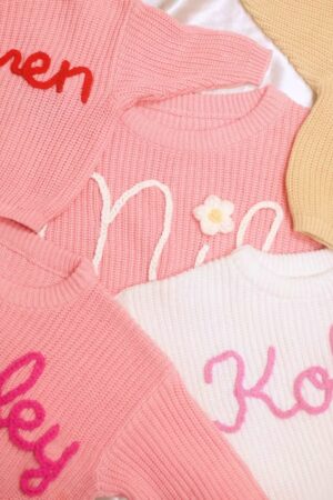 Cozy Comfort for Your Little One Personalized Baby Sweater with Embroidered Name