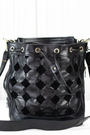 Handcrafted Black Leather Bucket Bag A Timeless Accessory for the Modern Woman