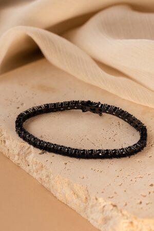 Black Onyx Tennis Bracelet A Gothic Gemstone Masterpiece for Your Wrist