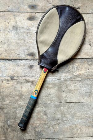 Vintage 70s Garcia Cragin C-44 Wood Tennis Racquet with Vinyl Zip Cover