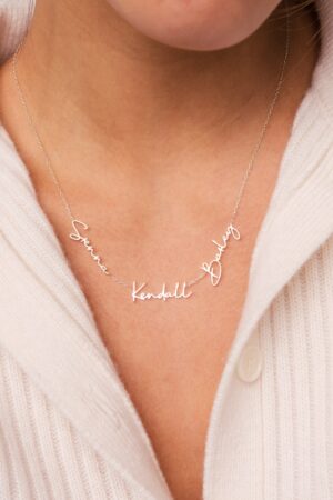 Caitlyn Minimalist's Multiple Charm Name Necklace Personalized Jewelry for Moms and Kids