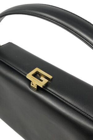 GUCCI Vintage G Square Mini Shoulder Bag Timeless Elegance in Dark Gray Gold Leather