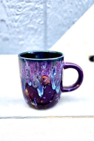 Peacock Purple Floral Fantasy Enchanting 16 Oz Mug for Tea, Coffee, and Unique Gifting