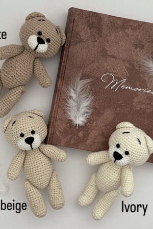 Personalized Crochet Teddy Bear and Rattle A Cherished Keepsake for Baby's Journey