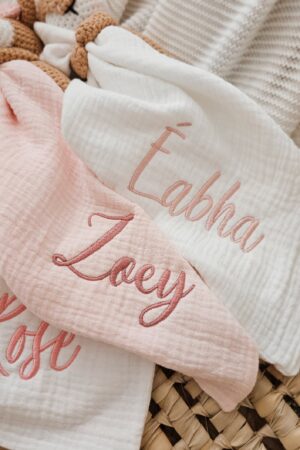 Personalized Baby Comforter Embroidered Security Blanket, Bunny Lovey, Muslin Comforter, Unique New Baby Gift, First Easter Present