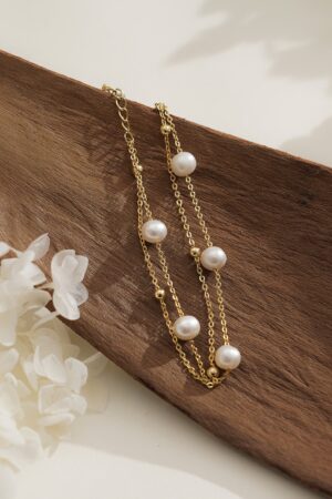 Exquisite Double Chain Pearl Bracelet A Timeless Treasure for Brides, Bridesmaids, and Loved Ones