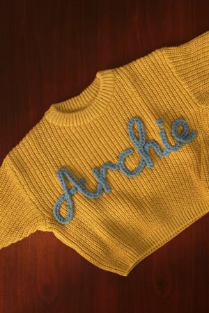 Personalized Baby Knit Sweater Embroidered Name, Perfect for Coming Home Outfit or Gift