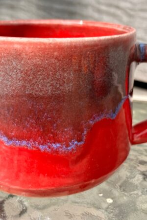 Mesmerizing Crimson and Azure Ceramic Mug A Symphony of Hues