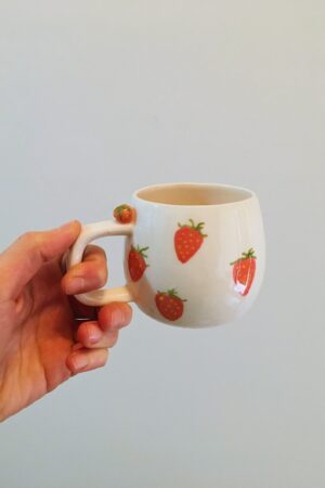 Strawberry Serenade A Ceramic Mug for Mom, Coffee Lovers, and Fruit Fanatics