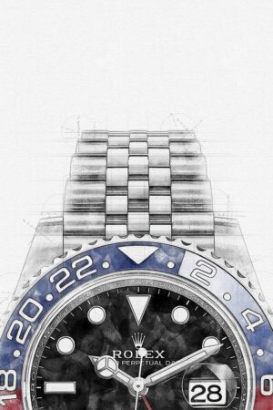 Rolex GMT Master II Ref. 126710BLRO 'Pepsi' - Digitally Created Technical Watch Print