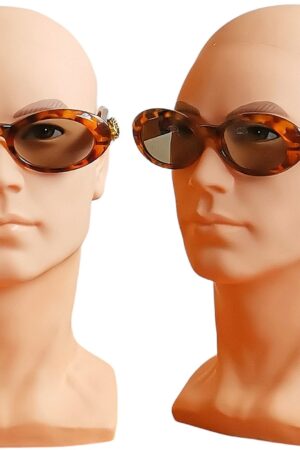 VERSACE Vintage Oval Sunglasses Rare Gold Roses, Tortoise Brown, NOS 90s/Y2K