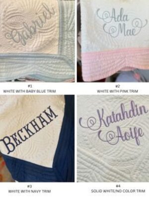 Personalized Heirloom Quilt Embroidered Baby Quilt with Vintage Crest and Monogram