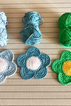 Handmade Daisy Crocheted Coasters Brighten Your Home with 100% Cotton Charm