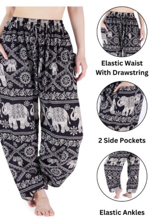 BLACK ELEPHANT HAREM Pants Petite to Plus Size Boho Pants for Festivals and Beyond