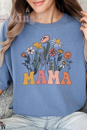 Wildflower Mama Comfort Colors Retro Mom T-Shirt, Perfect Mother's Day Gift