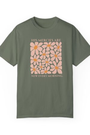 Boho Christian T-Shirt Embrace God's Daily Renewal with "His Mercies Are New Every Morning