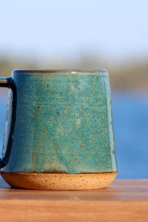 Immerse in the Ocean's Embrace Handmade Sea Turtle Sanctuary Pottery Mug for Marine Enthusiasts